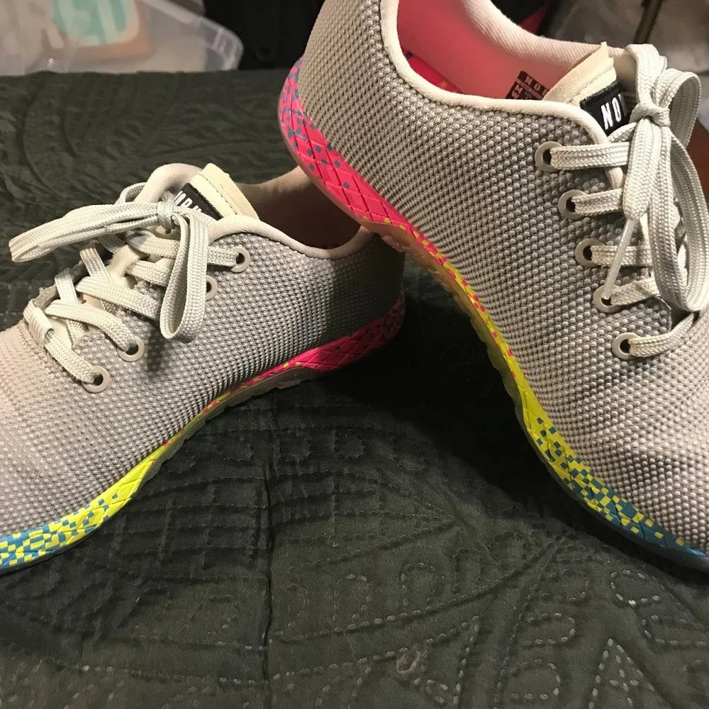 NOBULL Gray Low-Top Trainers with Neon Gradient Sole
